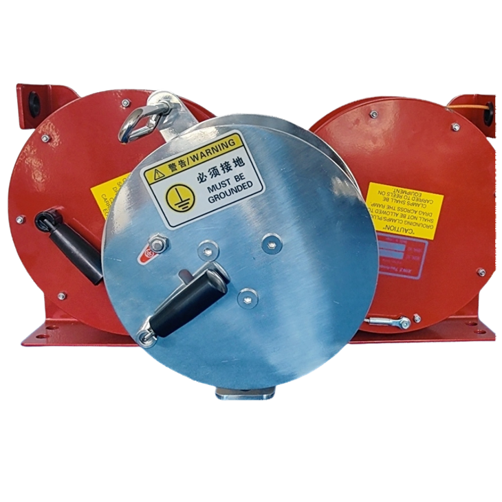 Carrete de cable de conexión a tierra manual
